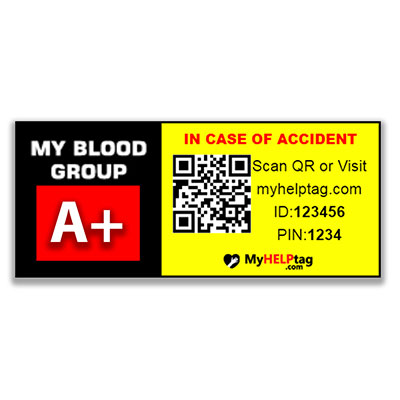 helmet blood group sticker